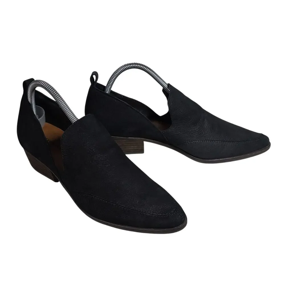 Lucky Brand Mahzan Black Leather Slip On Bootie Womens Size 9.5